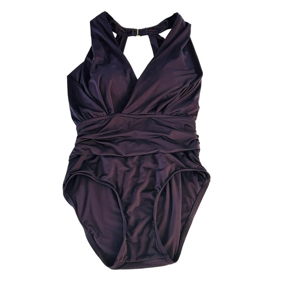 BADGLEY MISCHKA MAILLOT SLIMMING ONE PIECE DEEP PLUNGE SWIMSUIT SIZE 4 - Picture 7 of 13
